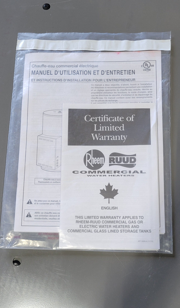 New Rheem RUUD E10-15-G 10Gal 15KW Commercial Electric Water Heater 208V-480V