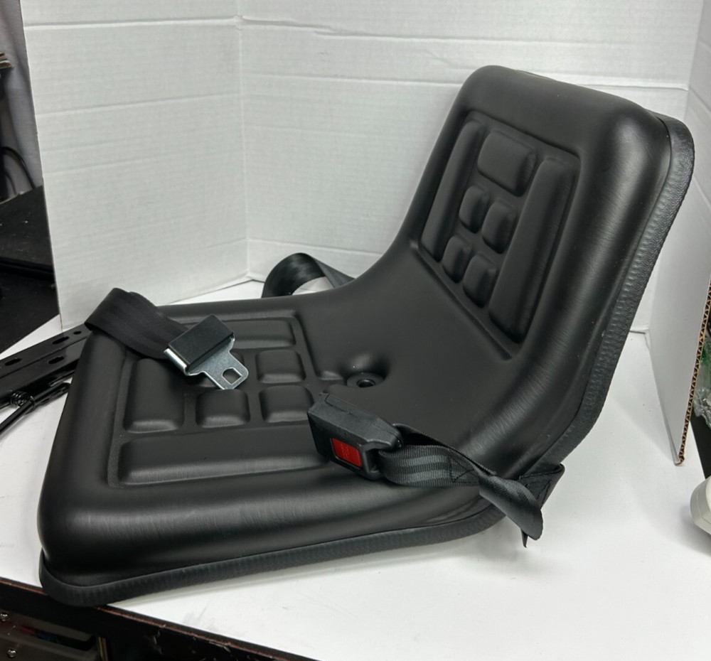 Universal Tractor Seat Adjustable w Seatbelt for Forklift Mower Digger Loader +