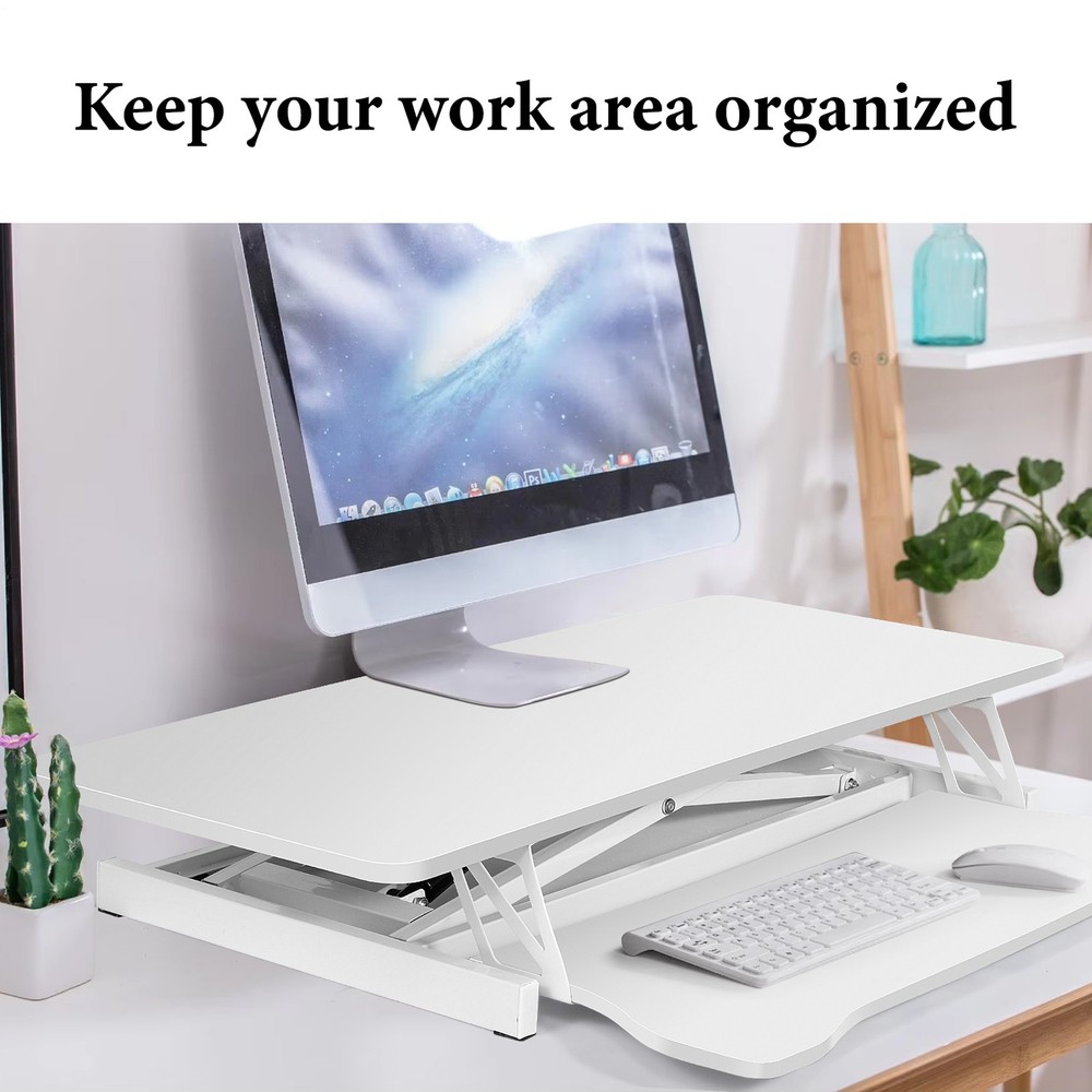 37" Height Adjustable Home Office Desk Converter Computer Desk Riser