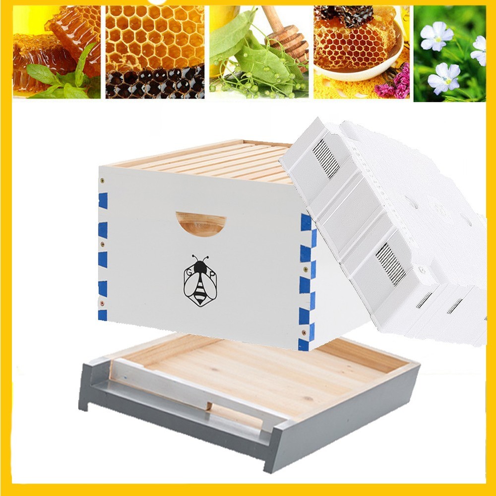 Beehive 10 Frame Complete Box Kit 10 Deep Comb Langstroth Beekeeping Box