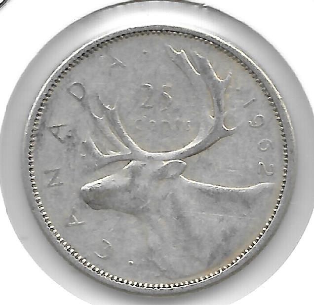 1962 CANADIAN 25 CENT QUARTER NICE (SILVER)