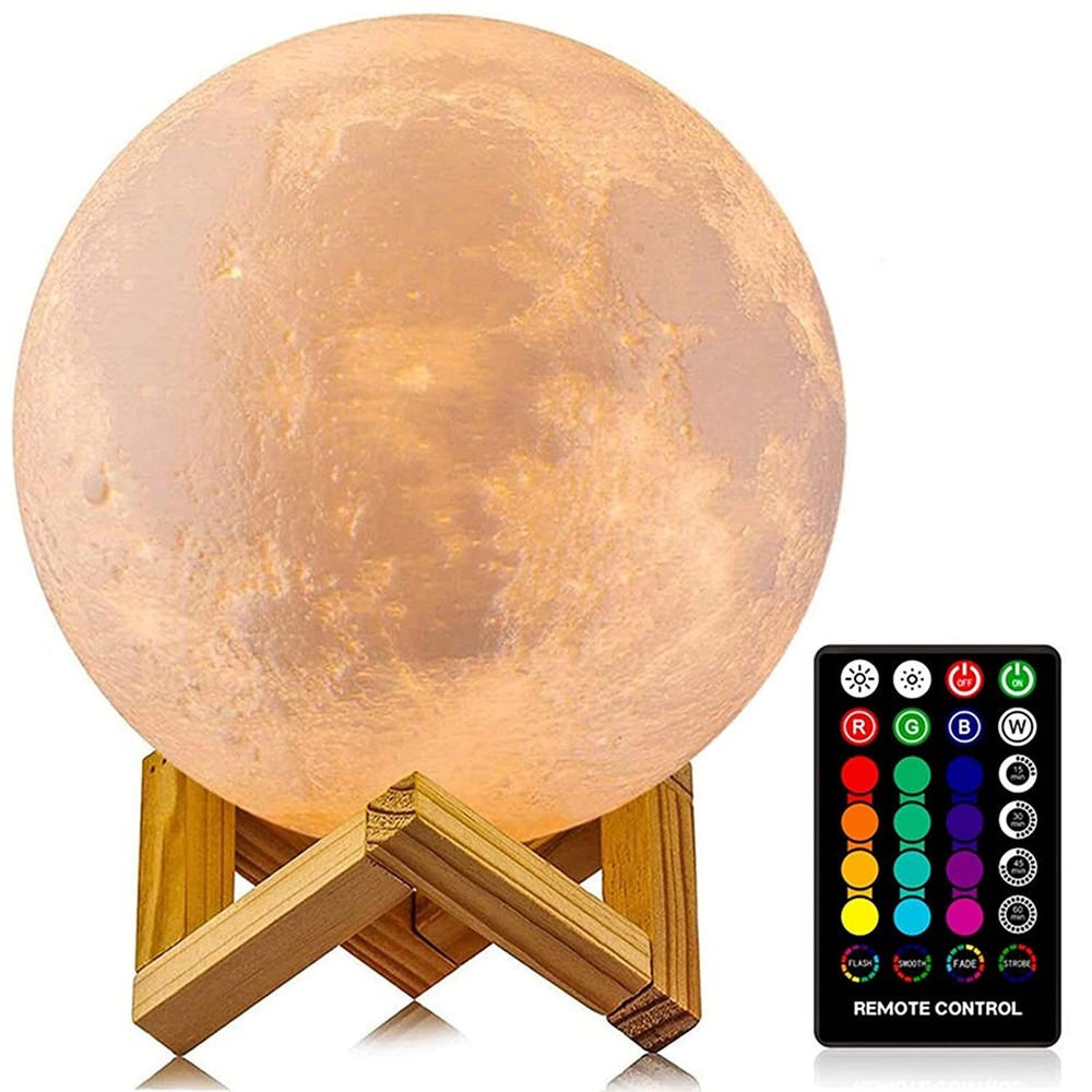 3D Printing Moon Galaxy Lamp Moonlight USB LED Night Light Touch Color Changing