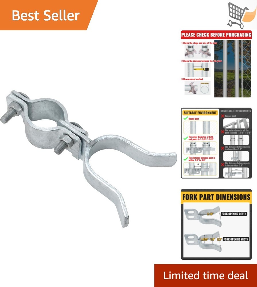 Fence Fork Lock Galvanized Steel 1 PCS for Chain Link Gates Security