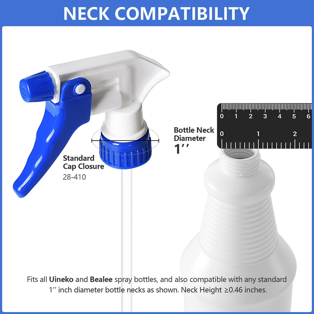6 Pack Universal Spray Bottle Replacement Nozzle, Mist & Stream Trigger Sprayer