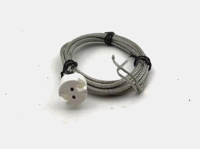 Replacement nickel low voltage pendant socket with 12 Foot Field-Cuttable Wire