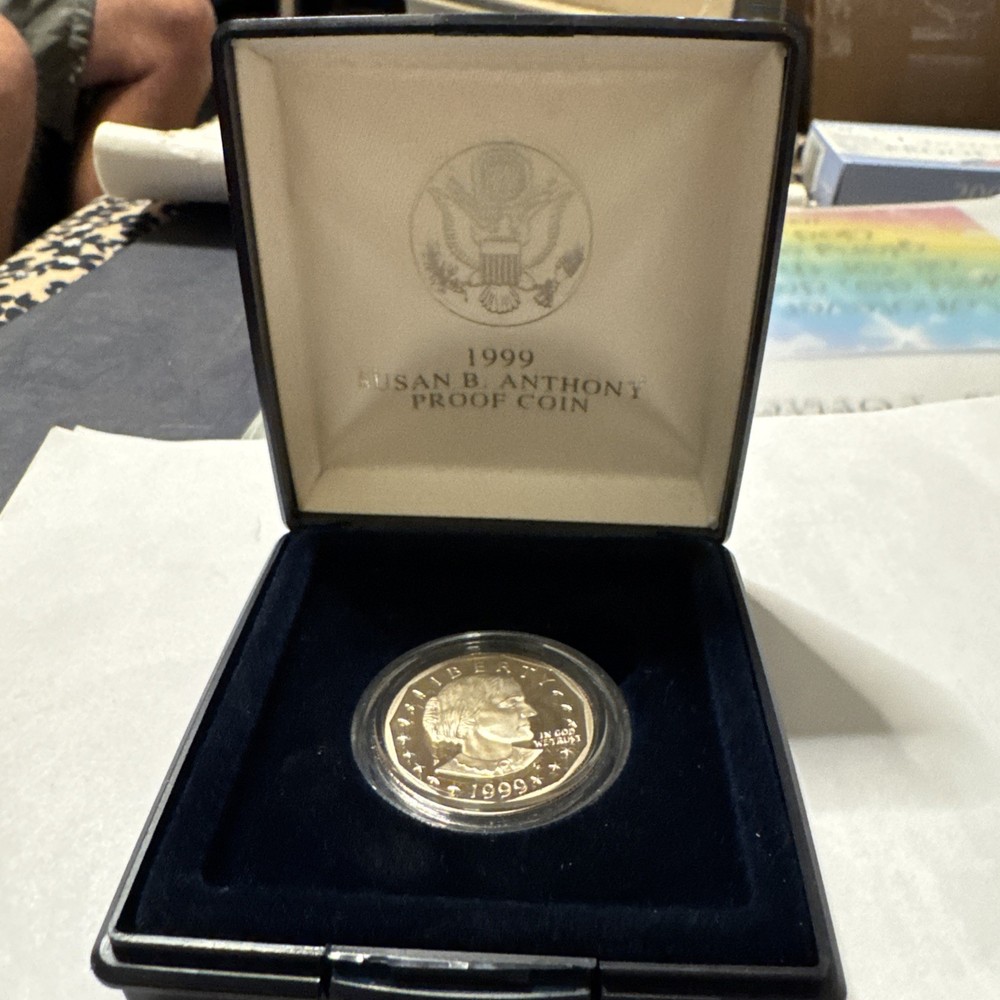 1999 Susan B. Anthony Uncirculated Proof Clad Dollar With Case And COA