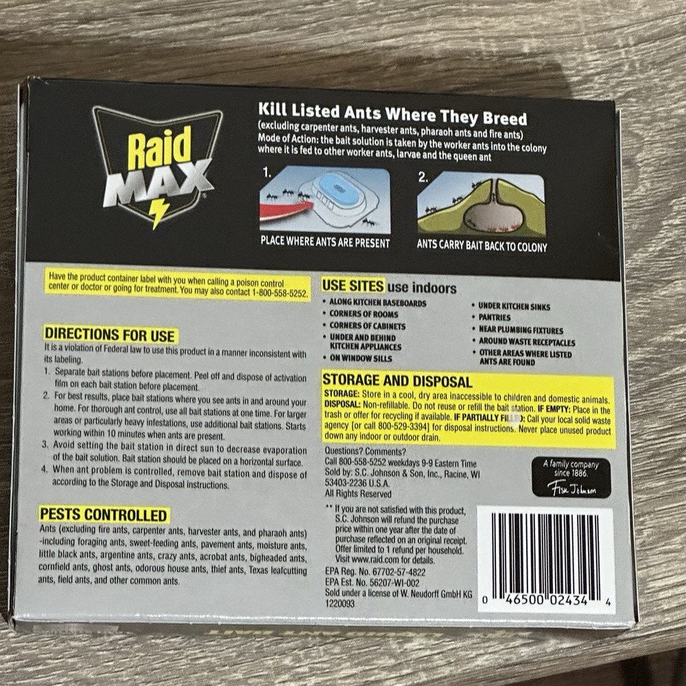 Raid Max Liquid Ant Bait Stations, 4ct Per Box, (6 Boxes Total)