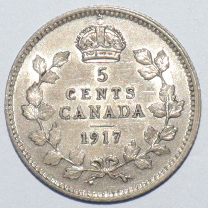 1917 Canada 5 Cents AU/UNC (X244)