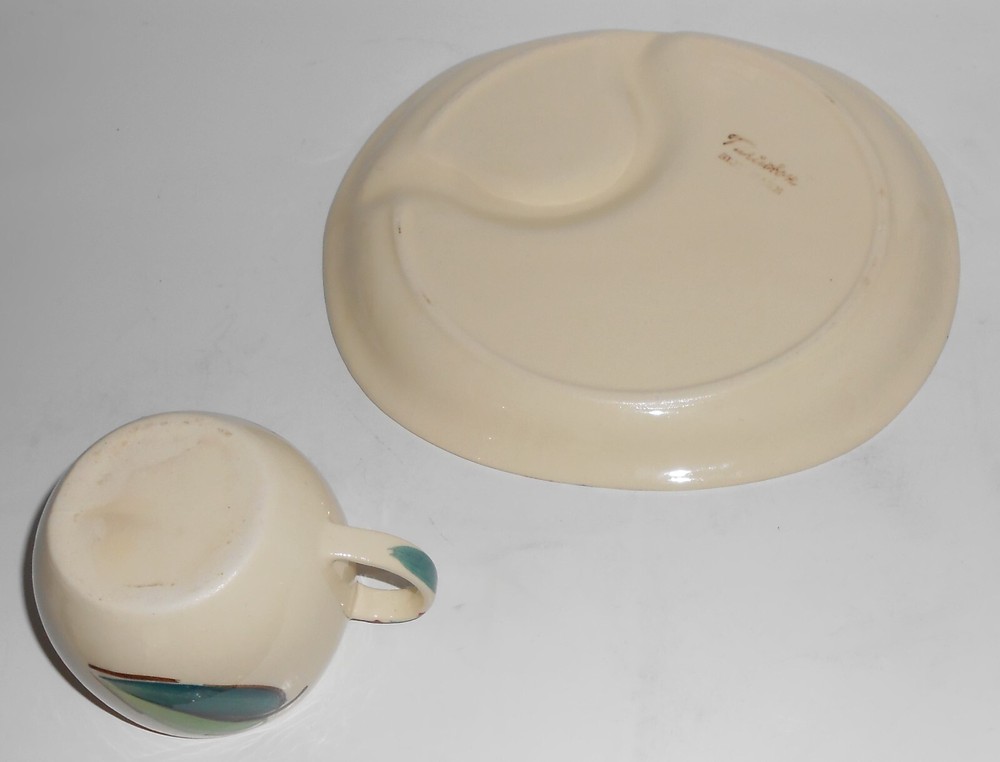 Purinton Pottery Apple Snack Plate w/Cup #3