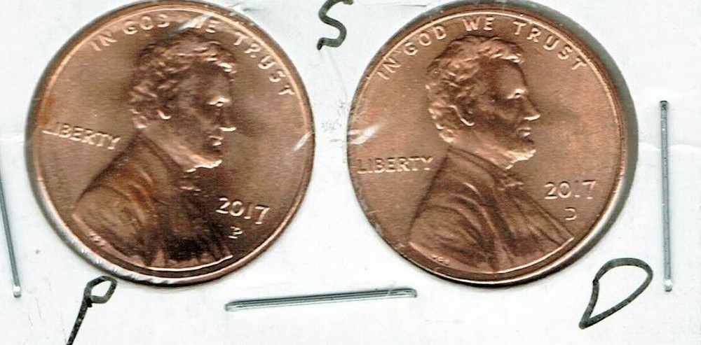 2017-D & P Two Brilliant Uncirculated Lincoln Cent Type Coins