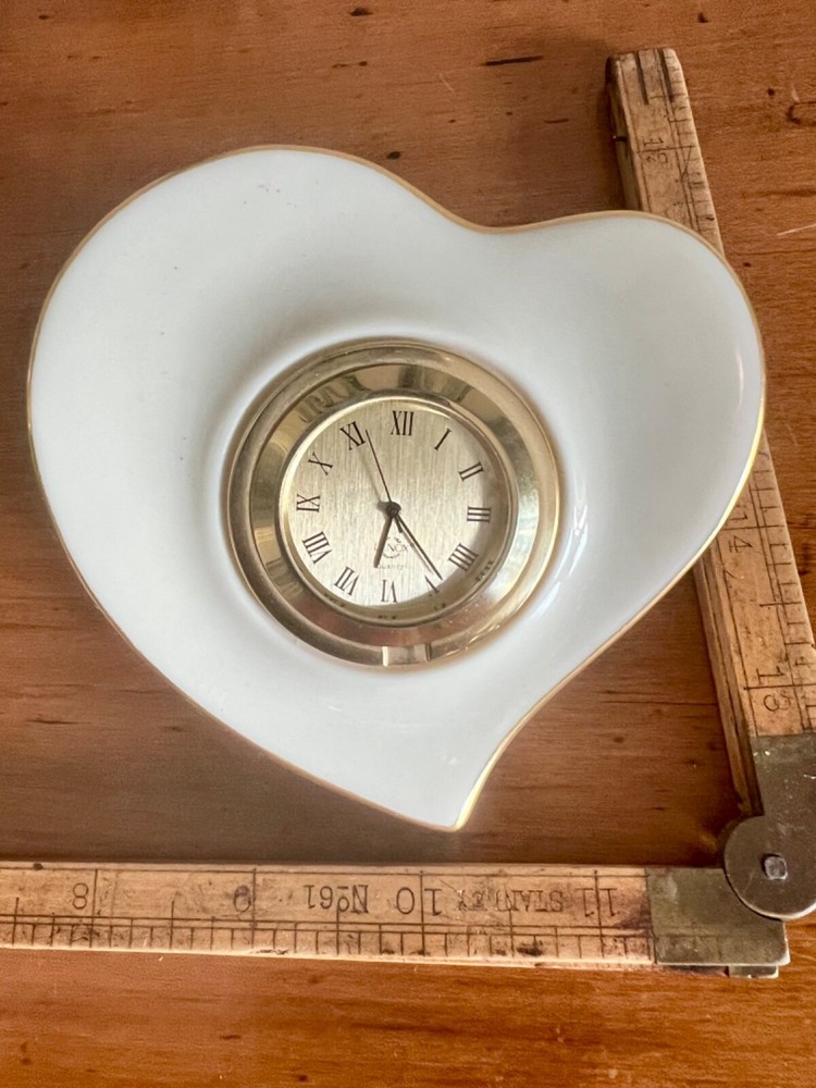 LENOX ~ Porcelain Heart Shaped CLOCK -  Excellent  Condition