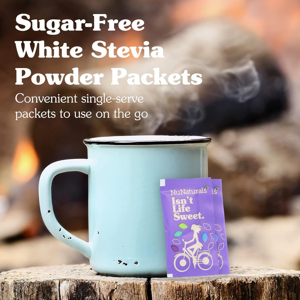 White Stevia Powder Packets, Single-Serve, Zero Calorie Sugar Substitute, 100 Co