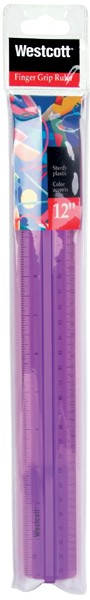 Finger Grip Ruler 12"-Assorted Colors