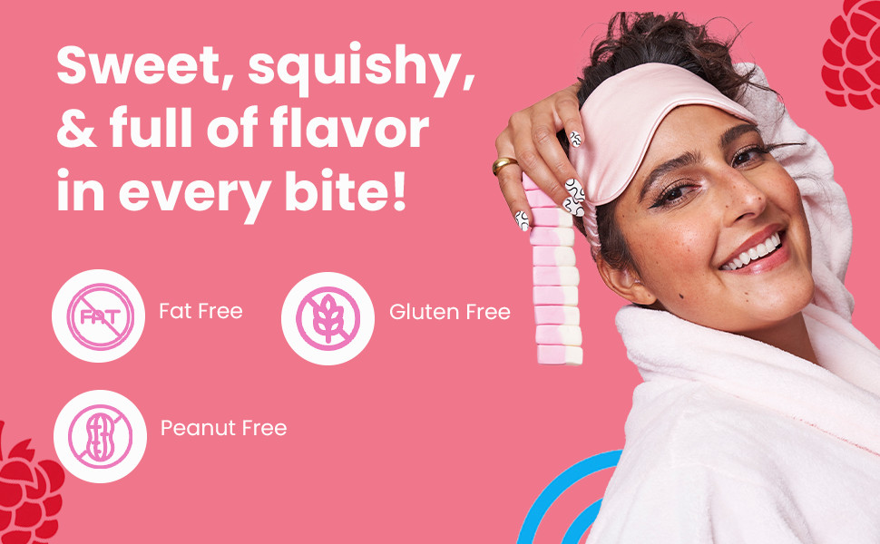 Squashies Fo Gummy Candies - Raspberry & Cre Flavored -