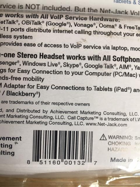 Net-Jack VoIP Cloud Phone Internet Phone Dialer Universal Stereo Headset