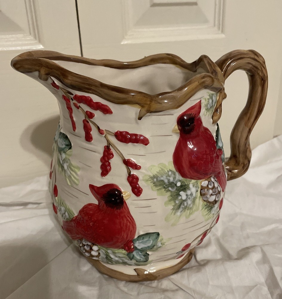 Cardinal Art Pottery Vintage Pitcher
