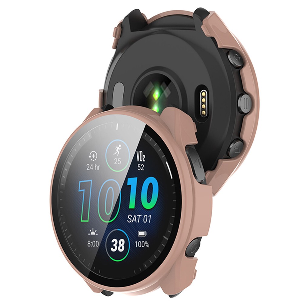 For Garmin Forerunner965 Full Case Cover PC + Tempered Glass Screen Protector