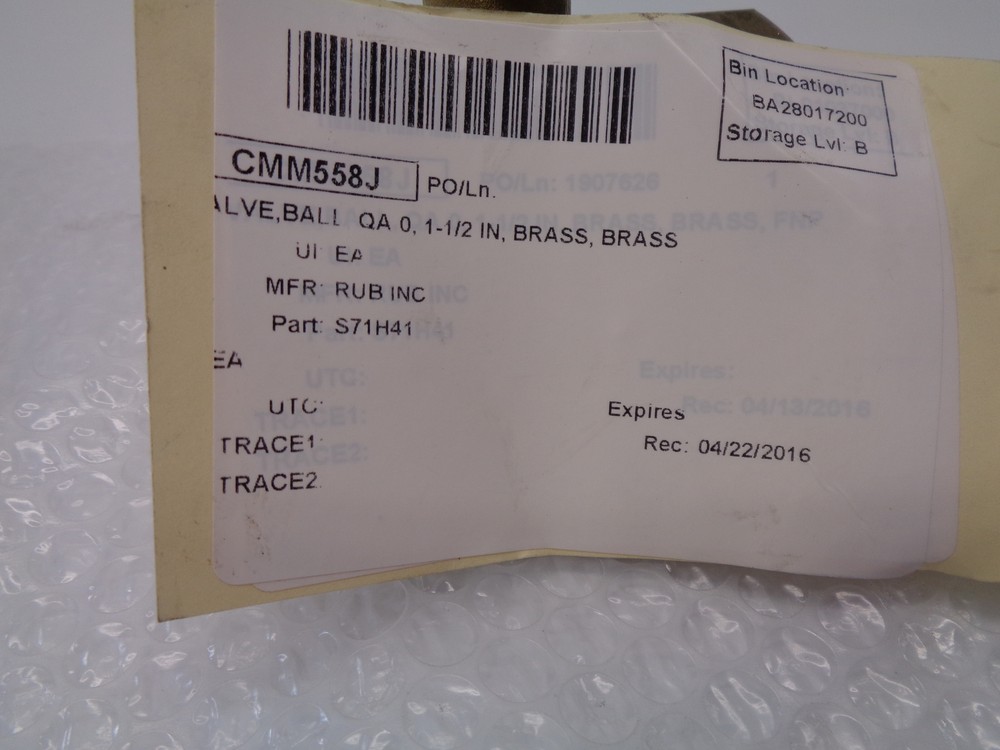 RUB INC S71H41 VALVE NSNP