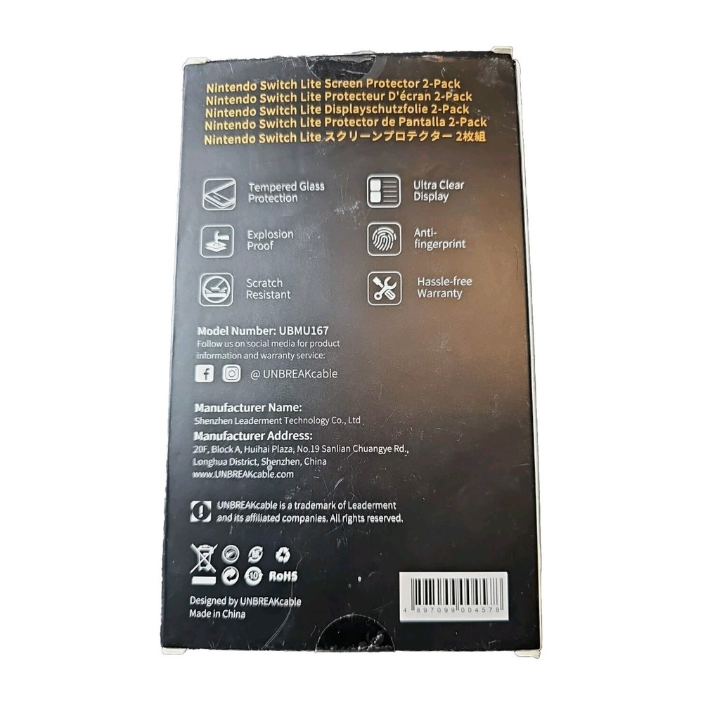2Pk Compatible Nintendo Switch Lite Tempered Glass Screen Protector Ultra Clear
