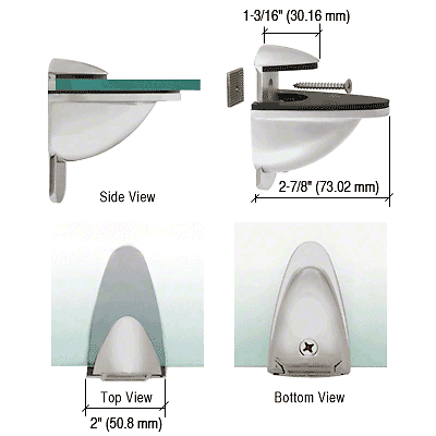 CRL DL661SC Satin Chrome Heavy-Duty Adjustable Shelf Bracket