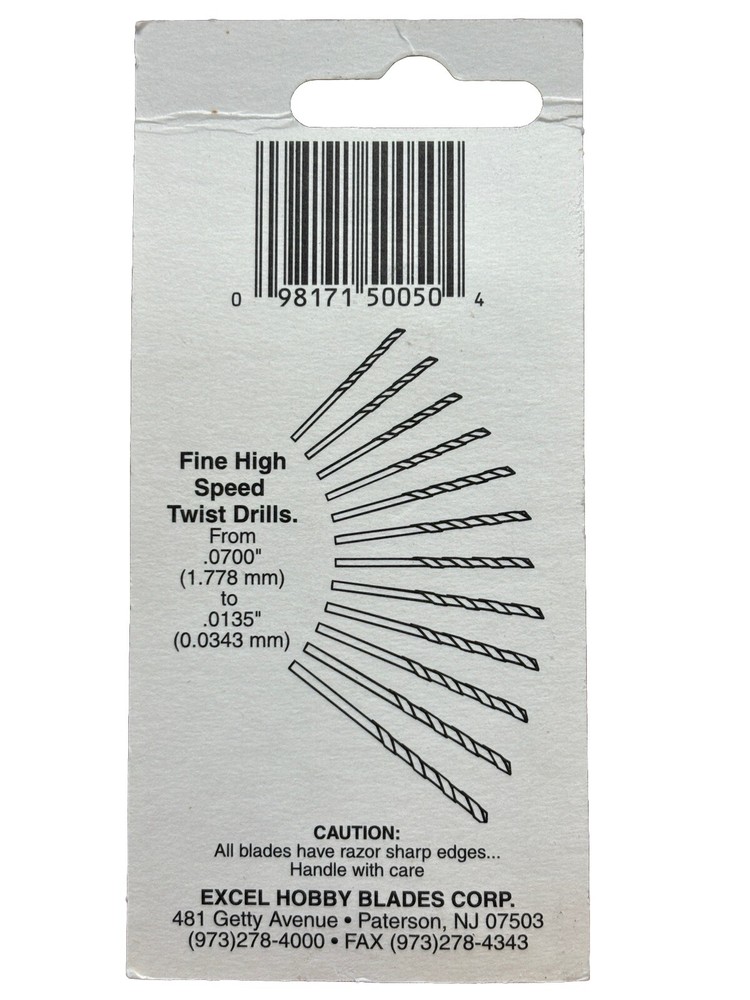 Excel 12 High Speed Twist Drills #50050