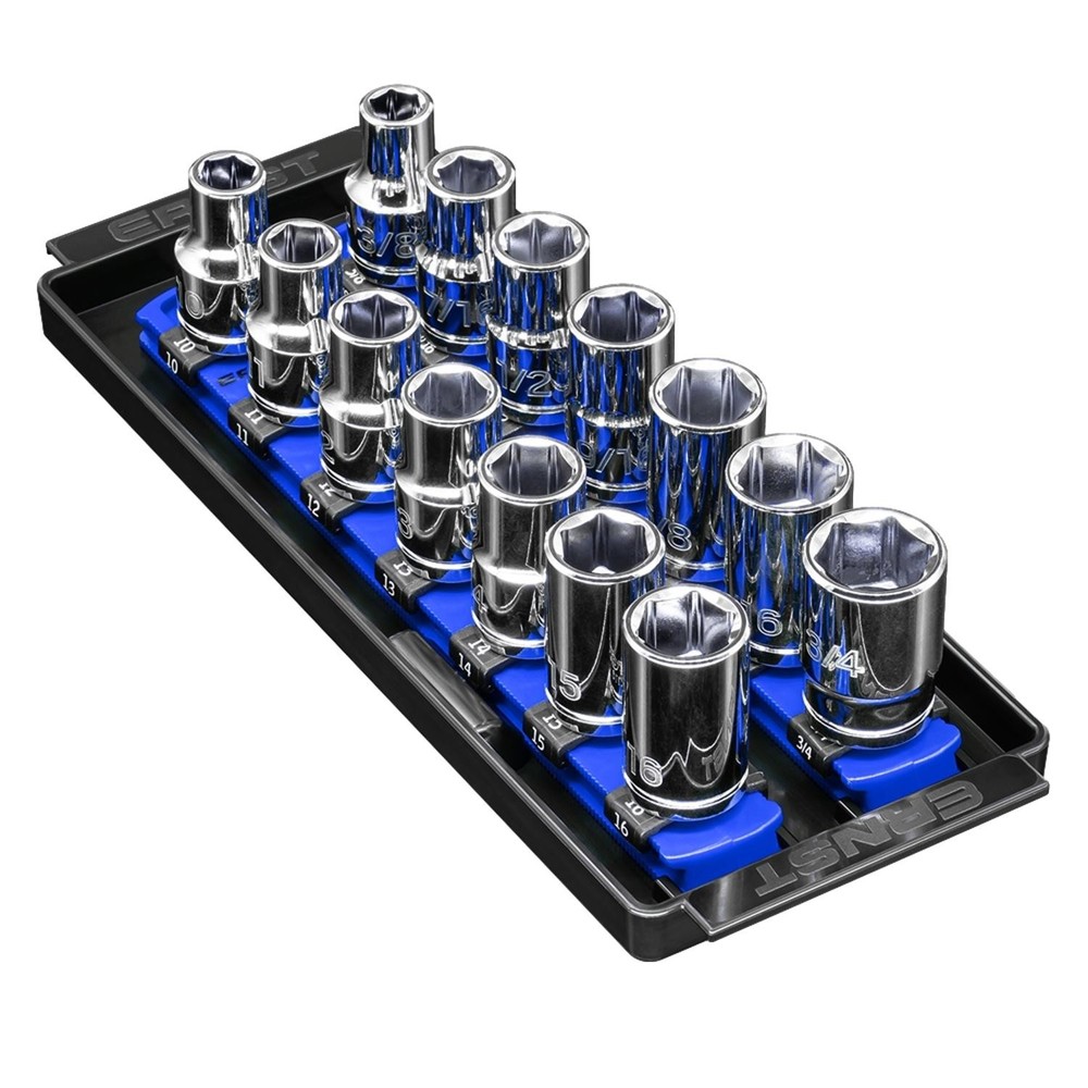 Ernst 8557 1/2" 2-Rail Socket Boss Storage Organiser 8" Blue