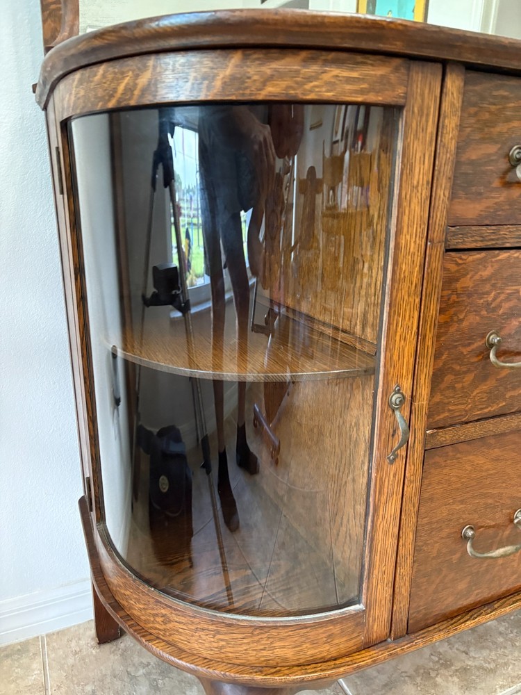 antique sideboard buffet with mirror tiger oak