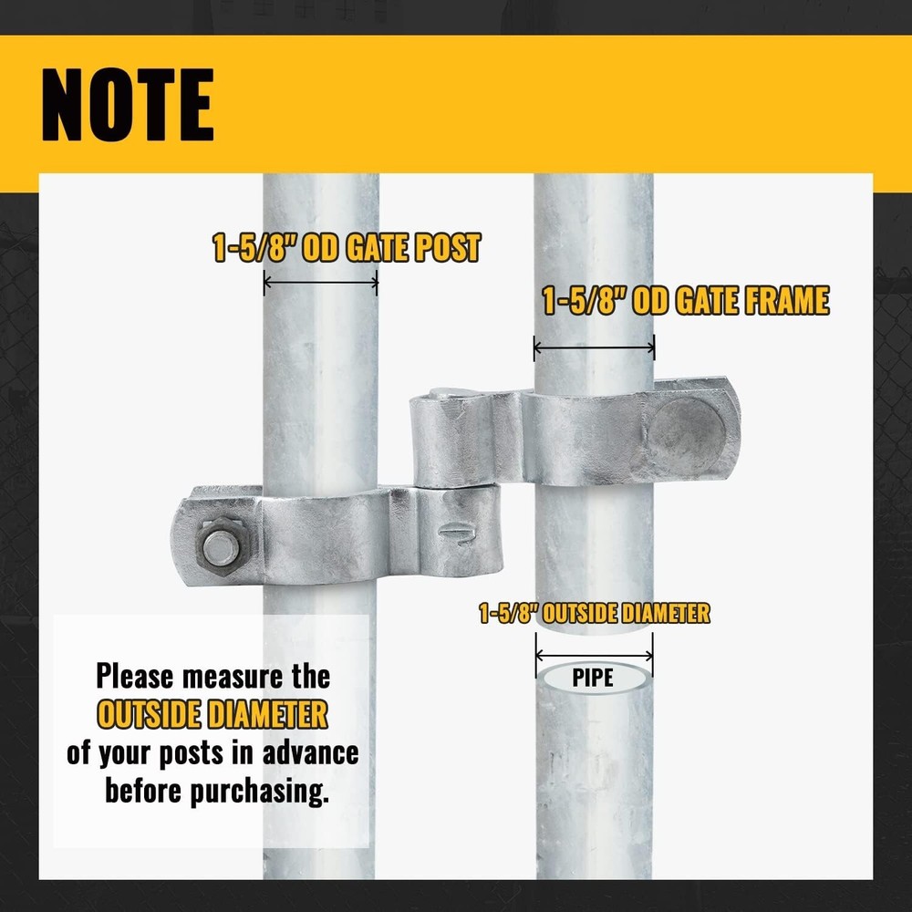 Chain Link Fence Gate Hinge Kit 15/8" Gate Hinge Include Female Gate Hinge2 Pcs
