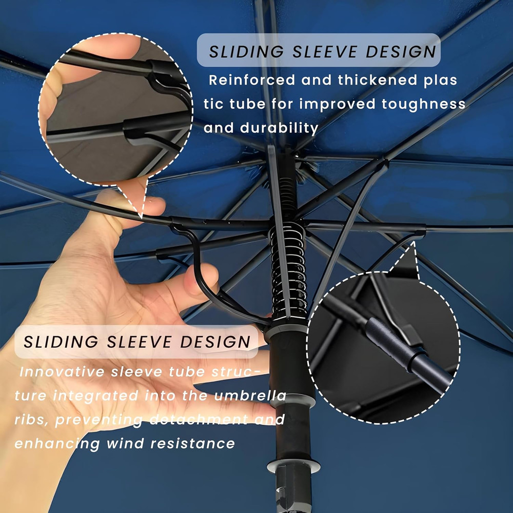 Large 54/62/68/72 Inch Golf Umbrella, Oversize Double Canopy, Automatic Open