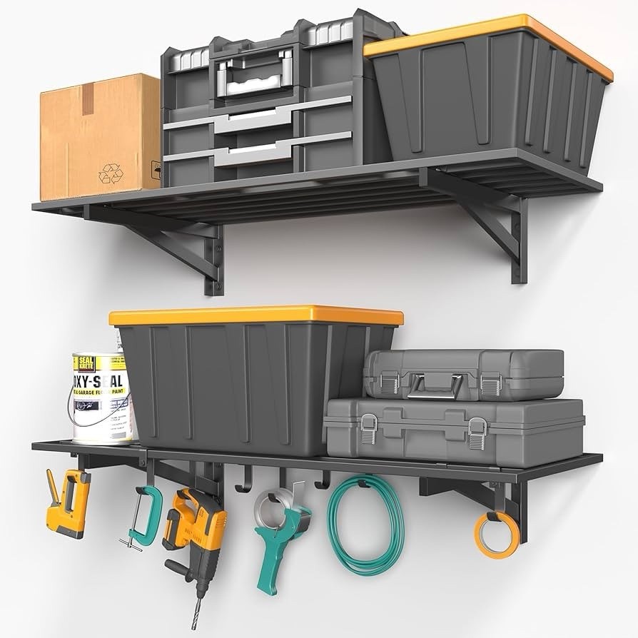 2-Pack 1.5x4ft Garage Shelving Wall Mounted