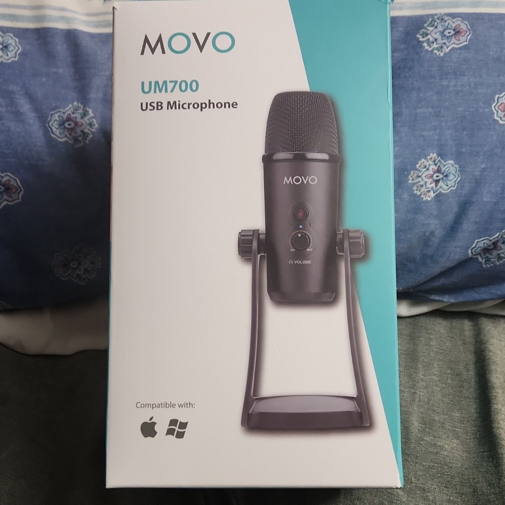 Movo UM700 USB Microphone Black, Mute Button, Headphone Jack, Multi-Pattern