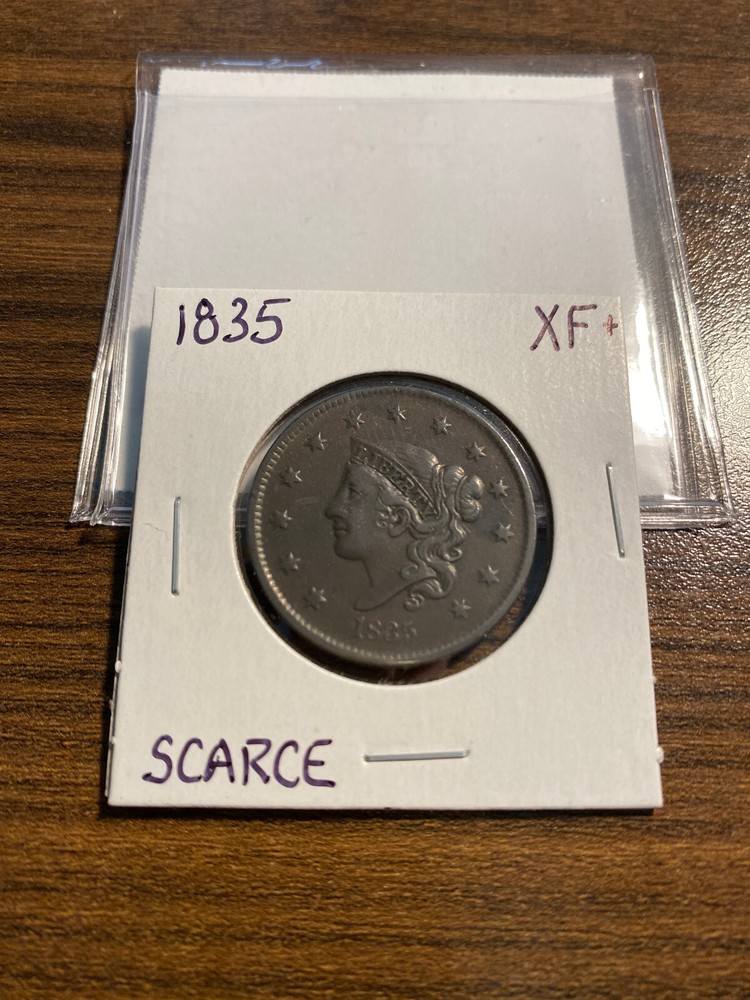 1835-P Coronet Head Large Cent 1C EXTRA FINE+ (XF+) Plus