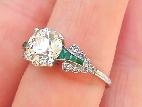 Art Deco 2.70 Ct Lab-Created White Diamond Vintage Style Wedding Ring 925 Silver