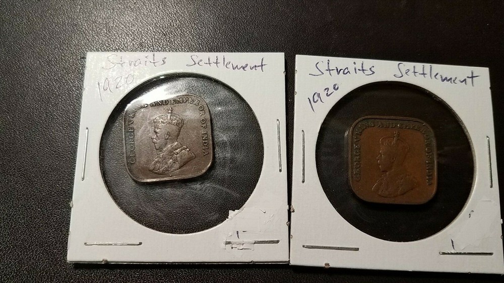 1920 Straits Settlements One Cent King George V Colonial Coins