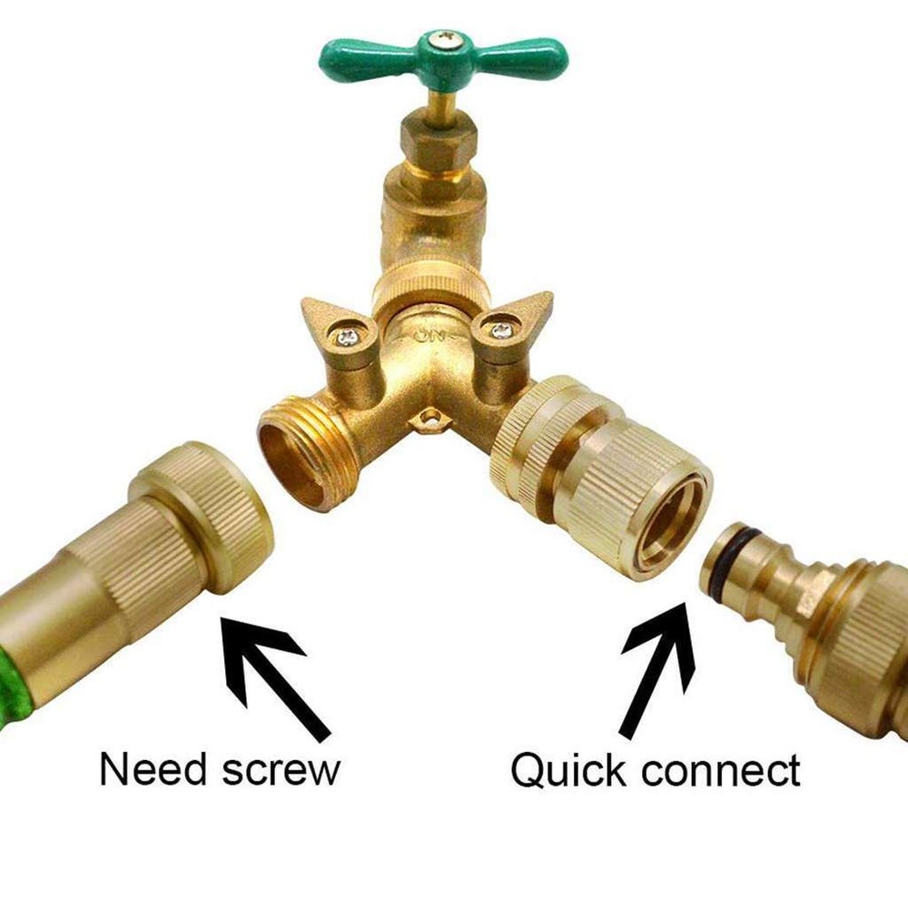 3/4'' Garden Hose Quick Connect Solid Brass Quick Connector Garden Hose Fitting