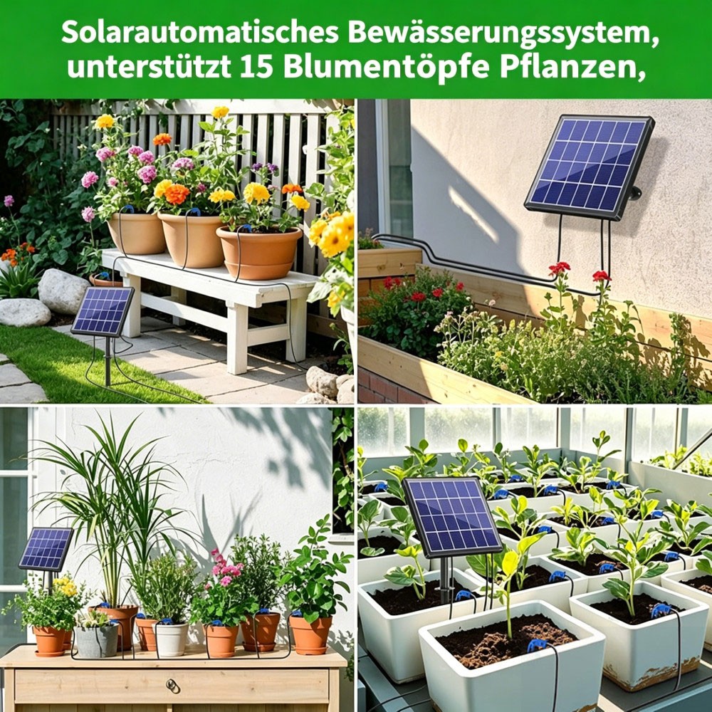 NEW Solar Automatic Irrigation System Plant Watering System Kit with Timer