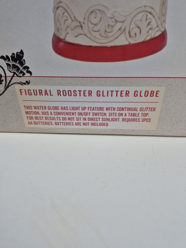 Cracker Barrel Figural Rooster Glitter Globe New In Box