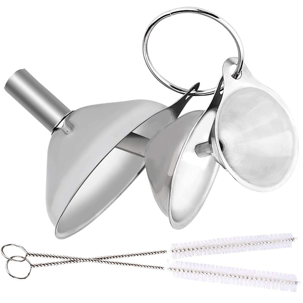 6 Pcs Stainless Steel Mini Funnels for Kitchen Use Large Tiny Small Funnel Set 3