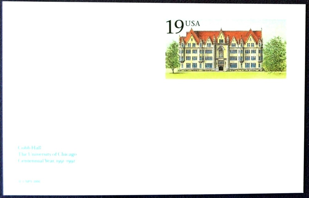 1992 US Sc #UX161 postal card, 19 cent, mint, sharp corners, excellent condition