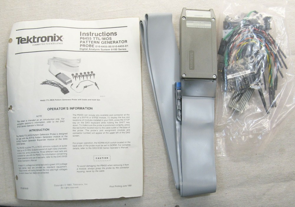 Tektronix P6455 TTL/MOS Pattern Generator Probe & Accessories - Logic Analyzer
