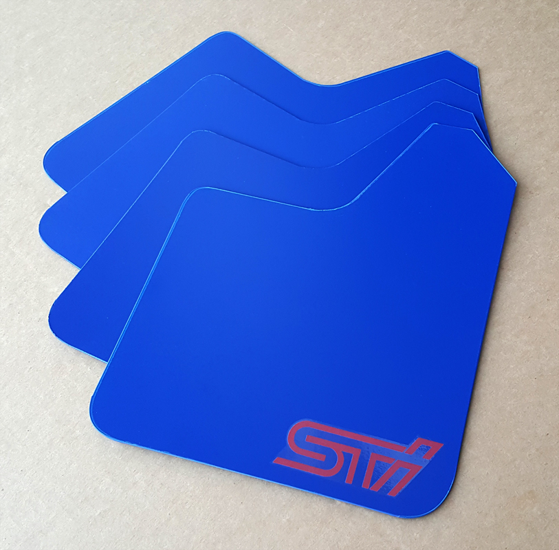 [SR] STARTER Mud Flaps Set BLUE with Custom Vinyl Logo A