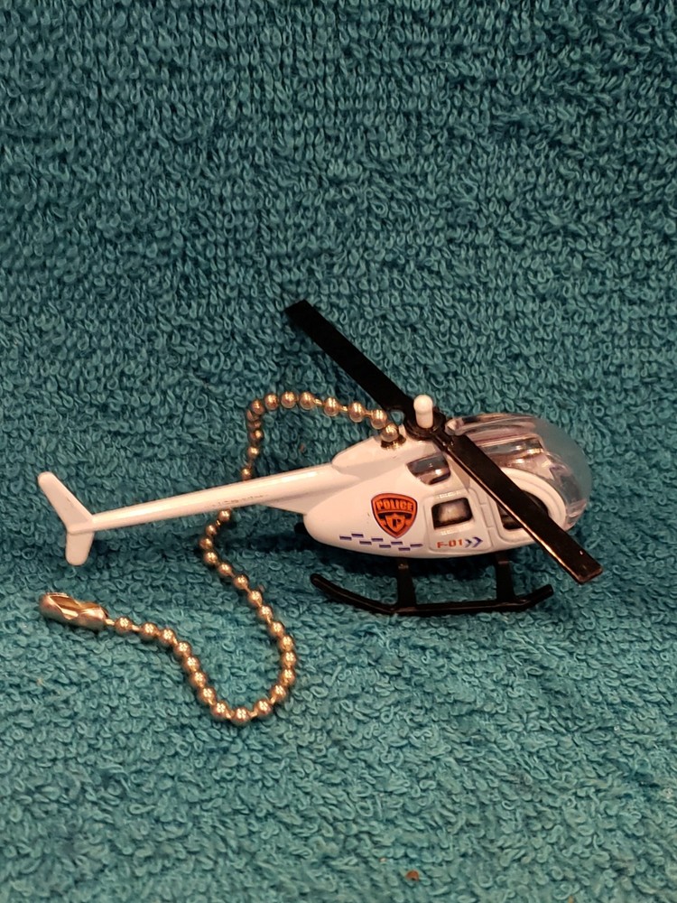 Die-Cast Handmade Police Helicopter Light Pull or Fan Pull - Helicopter