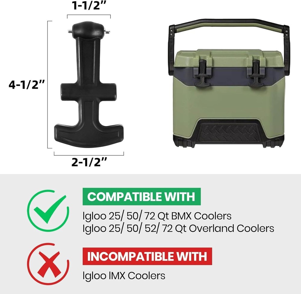 2-Pack Universal T-Latch Handle Cooler Lid Replacement Kit for BMX & Overland