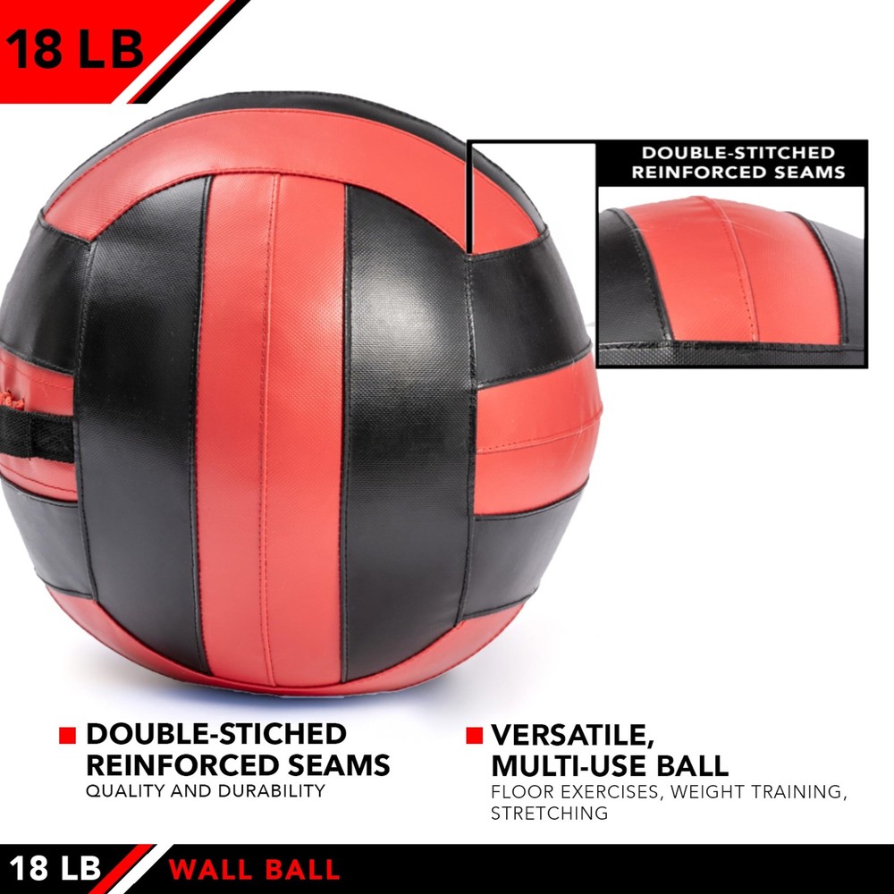 Wall Ball, Red/Black, 18 LB