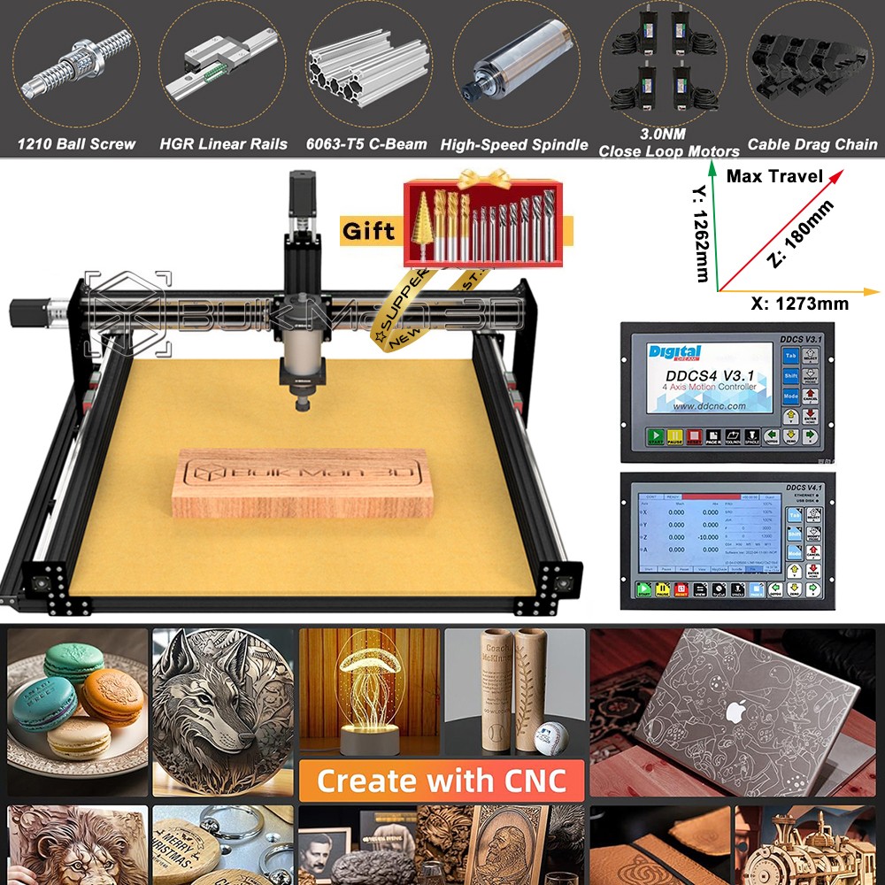 Black ULTIMATE Bee with DDCSV4.1 4Axis Offline Control CNC Engraving Router Kit