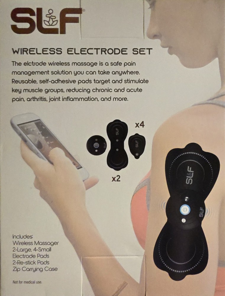 Wireless TENS Unit Electrode Pads Combo Set – 8-Pack Multi-Size Black