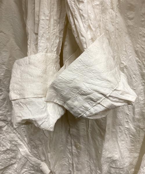 nobuyuki matsui Drawstring wrinkle-processed shirt ivory