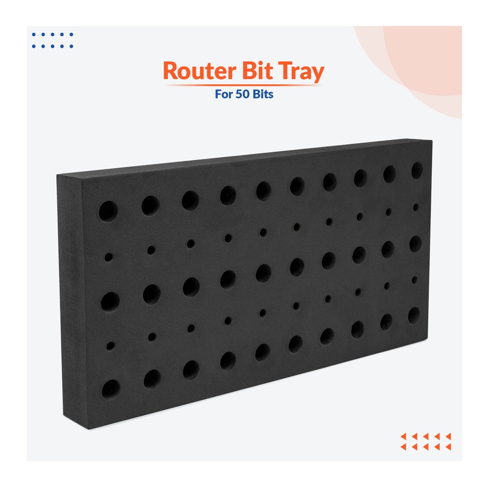Router Bit Storage Trays Two Quality Foam Material for 100 Bits total