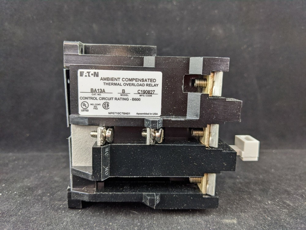 Eaton BA13A TYPE B BLOCK O L RELAY, SIZE 1, 3 POLE AMB COMP STARTER