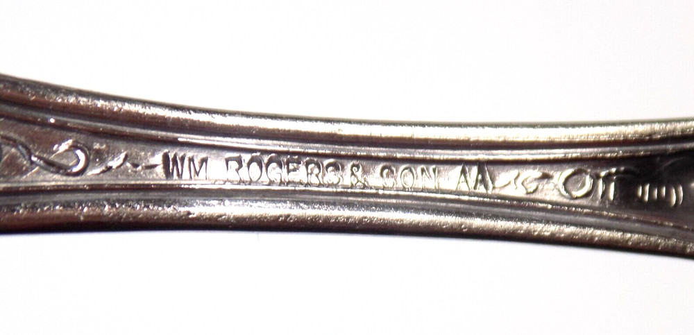 Wm Roger & Son AA Antique Sugar Nutshell Grape Pattern Silverplated Spoon